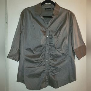 NY&C 7th Ave Grey Button up top